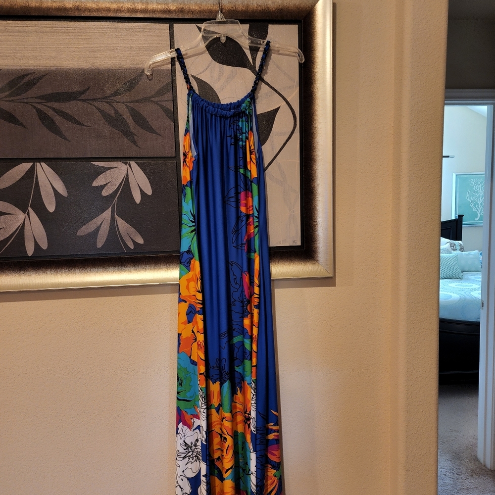 Blue-Multi Color Maxi Dress